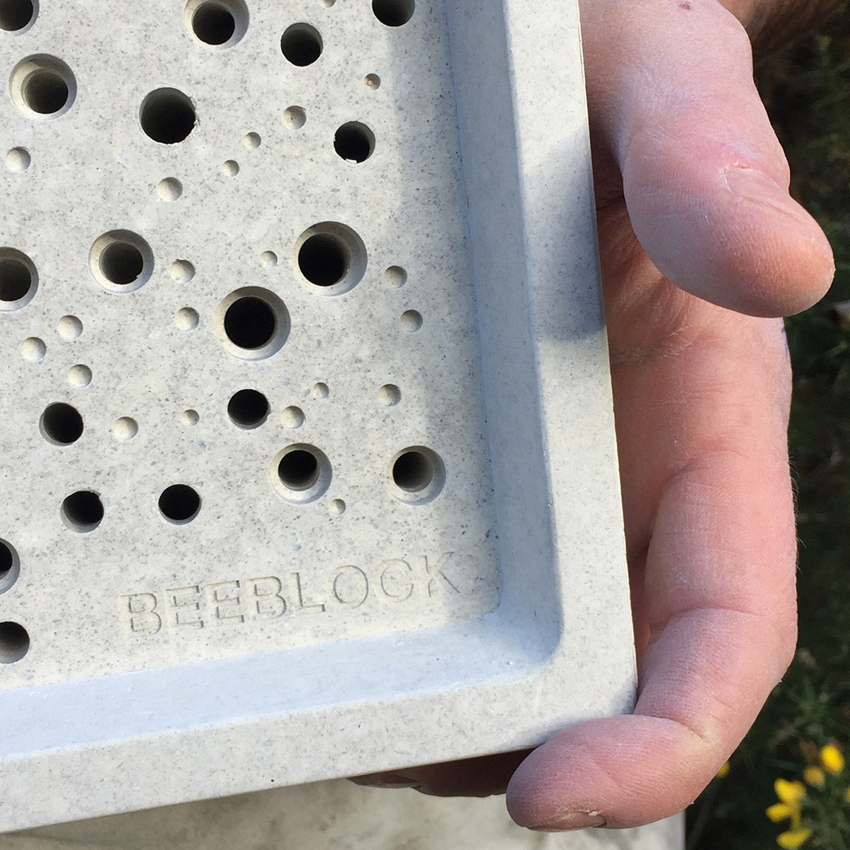 detail of bee block made from concrete