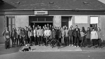 B Corp Finisterre outside cornish workshop for #FollowFriday competition series 