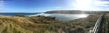 Panorama shot of perranporth for world oceans day