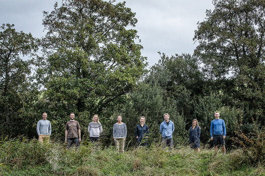 Green&Blue team in front of nature reserve cornwall