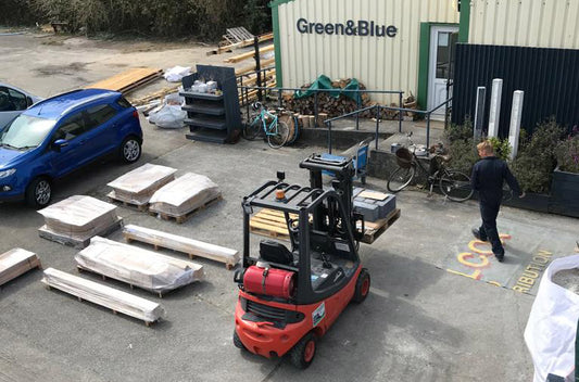 Orders being packed onto pallets at Green&Blue 